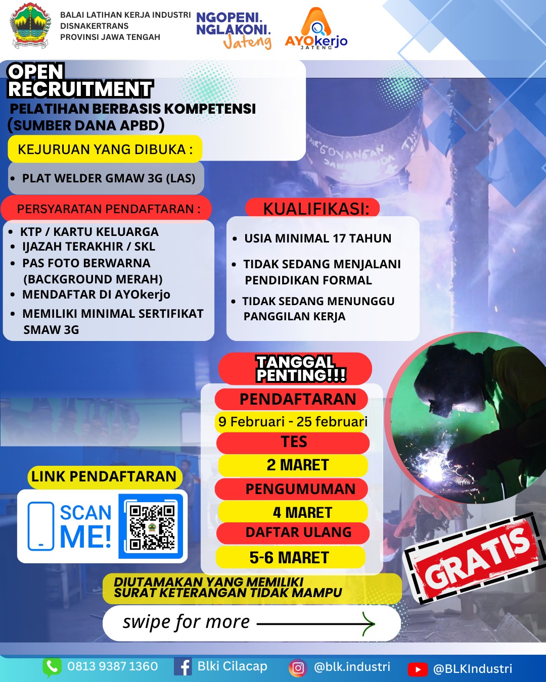 Plate Welder GMAW 3G ( LAS )